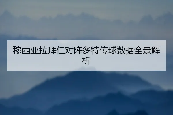 穆西亚拉拜仁对阵多特传球数据全景解析